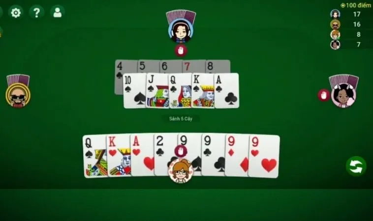 Giao diện chơi Tiến Lên Miền Nam SA88